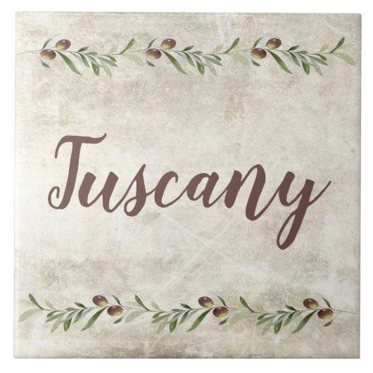 Monogram Olijfgaard Rustiek Bruin Toscane Tegeltje (Voorkant)