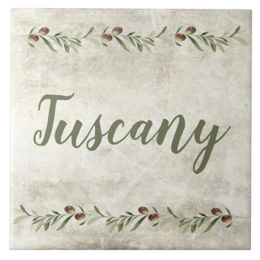 Monogram Olijfgaard Rustiek Groen Toscane Tegeltje (Voorkant)