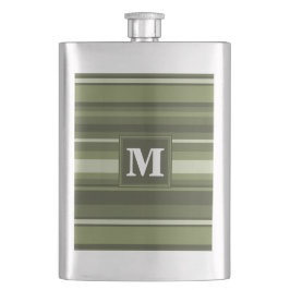 Monogram olijfgroene strepen flacon