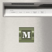 Monogram olijfgroene strepen magneet (Insitu (Vaatwasser))