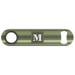 Monogram olijfgroene strepen speed flessenopener