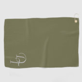 Monogram - Olijfkleur Golfhanddoek (Horizontaal)