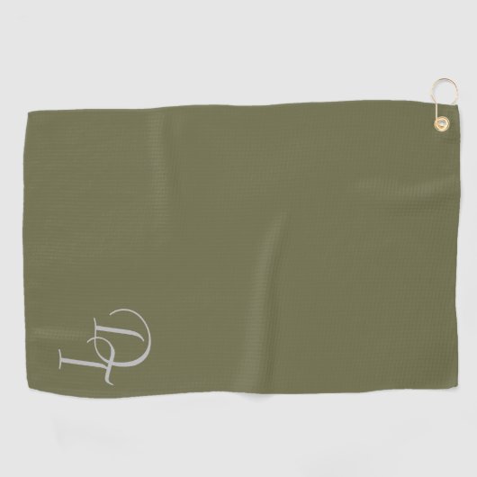 Monogram - Olijfkleur Golfhanddoek (Horizontaal)