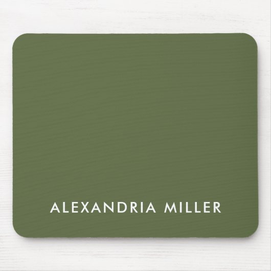 Monogram olijvengroen muismat (Voorkant)