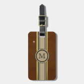 Monogram om een bruine koffer te identificeren. bagagelabel (Voorkant verticaal)