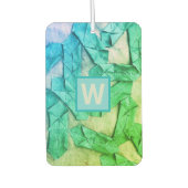Monogram ombre abstract patroonblauw cyaangroen luchtverfrisser (Voorkant)