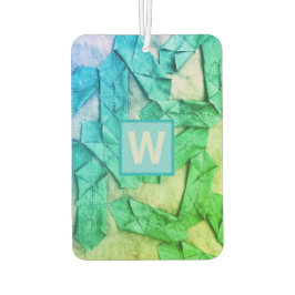 Monogram ombre abstract patroonblauw cyaangroen luchtverfrisser
