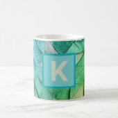 Monogram ombre blauw blauwgroen groen nautisch abs koffiemok (Center)