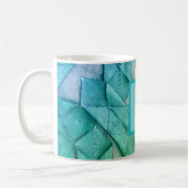 Monogram ombre blauw blauwgroen groen nautisch abs koffiemok (Links)