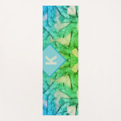 Monogram ombre blauw cyaan groen nautisch abstract yogamat (Voorkant)