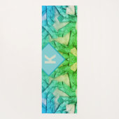 Monogram ombre blauw cyaan groen nautisch abstract yogamat (Achterkant)