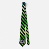 Monogram ombre geel blauw groen stropdas (Voorkant)