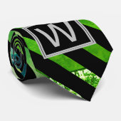 Monogram ombre geel blauw groen stropdas (Opgerold)