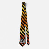 Monogram Ombre Geel Rood Oranje Stropdas (Voorkant)