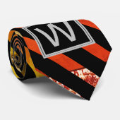 Monogram Ombre Geel Rood Oranje Stropdas (Opgerold)