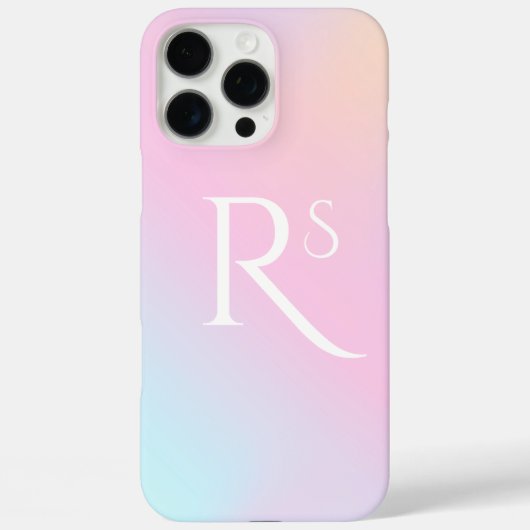 Monogram Ombre Holografisch Roze Meisje Gepersonal Case-Mate iPhone Case (Achterkant)