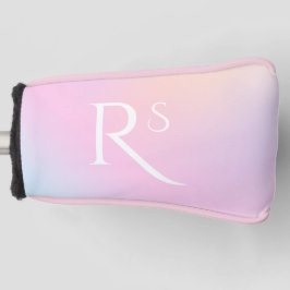 Monogram Ombre Holografisch Roze Meisje Gepersonal Golfheadcover