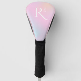 Monogram Ombre Holografisch Roze Meisje Gepersonal Golfheadcover