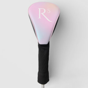 Monogram Ombre Holografisch Roze Meisje Gepersonal Golfheadcover
