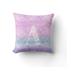 Monogram Ombre Name Lavender Blu Pastel Waterverf