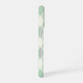 Monogram omhuld op groen en wit Gingham Pattern iPhone 16 Hoesje (Rechterkant)