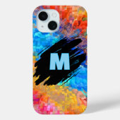 Monogram on Rainbow Abstract Background Case-Mate iPhone Case (Achterkant)