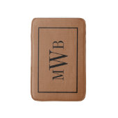 Monogram On Textured Look Brown Neutral Updated Badmat (Voorkant Verticaal)