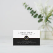 Monogram On White Black Layers Visitekaartje (Staand voorkant)