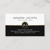 Monogram On White Black Layers Visitekaartje (Voorkant)