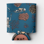 Monogram Onderwater Skelet Duikers & Koraal Blikjeskoeler (Voorkant)