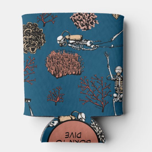 Monogram Onderwater Skelet Duikers & Koraal Blikjeskoeler (Achterkant)