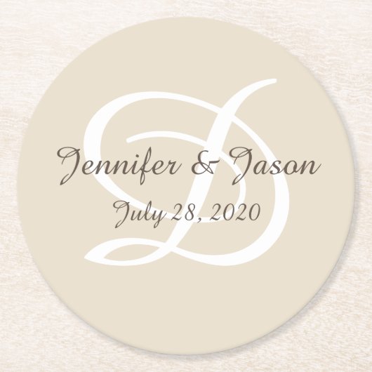 Monogram onderzetters van papier (Voorkant)