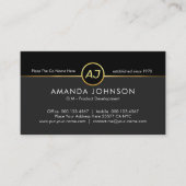 Monogram One Gold Line Black Grey Layer GM Visitekaartje (Voorkant)