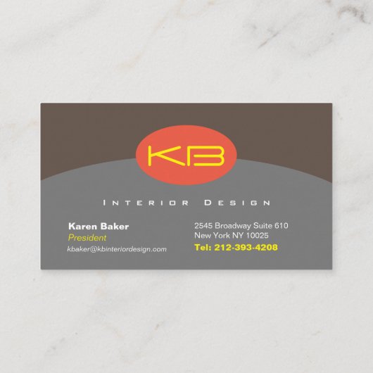 Monogram ontwerp, 3,5 x 2,0 inch Visitekaartje (Achterkant)