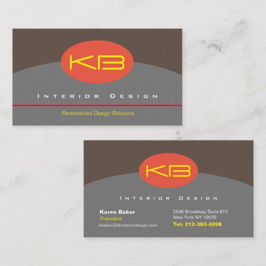 Monogram ontwerp, 3,5 x 2,0 inch Visitekaartje (Voorkant / Achterkant)