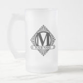  monogram ontwerp Bevestigde Mok van glasbier (Links)