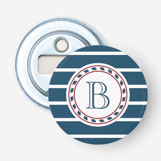 Monogram ontwerp button flesopener (Voorkant)