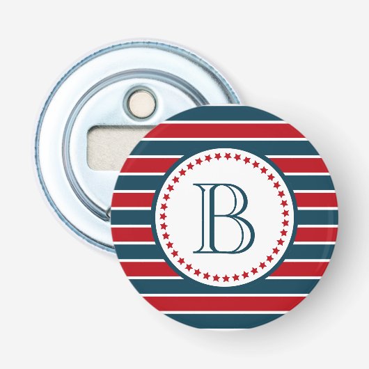 Monogram ontwerp button flesopener (Voorkant)