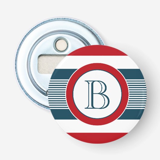 Monogram ontwerp button flesopener (Voorkant)