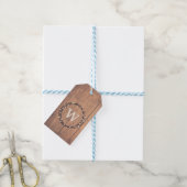 Monogram ontwerp cadeaulabel (Met Touw)