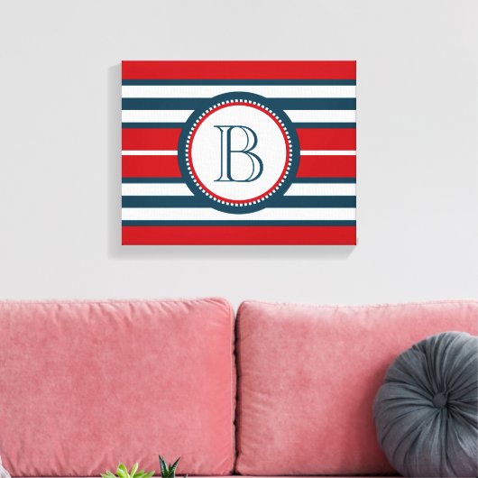 Monogram ontwerp canvas afdruk (Insitu (Woonkamer))