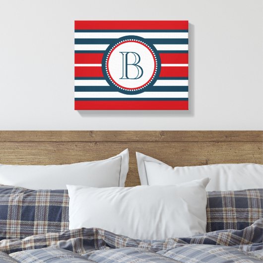 Monogram ontwerp canvas afdruk (Insitu (Slaapkamer))
