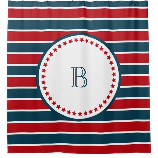 Monogram ontwerp douchegordijn (Voorkant)