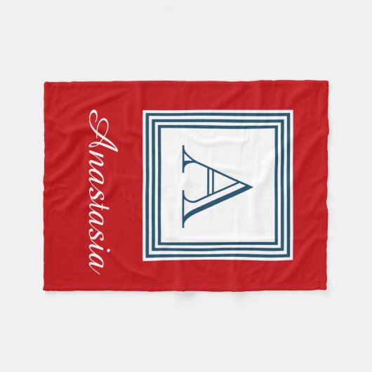 Monogram ontwerp fleece deken (Voorkant (Horizontaal))