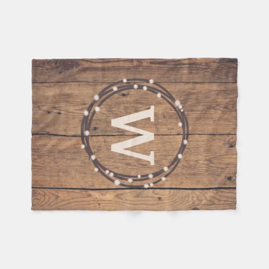 Monogram ontwerp fleece deken (Voorkant (Horizontaal))