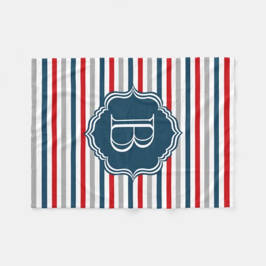 Monogram ontwerp fleece deken (Voorkant (Horizontaal))