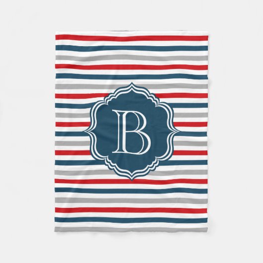 Monogram ontwerp fleece deken (Voorkant)