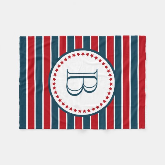 Monogram ontwerp fleece deken (Voorkant (Horizontaal))