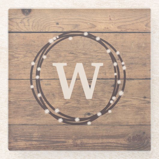 Monogram ontwerp glazen onderzetter (Voorkant)