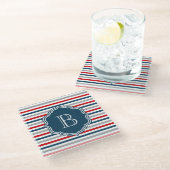 Monogram ontwerp glazen onderzetter (Schuin)